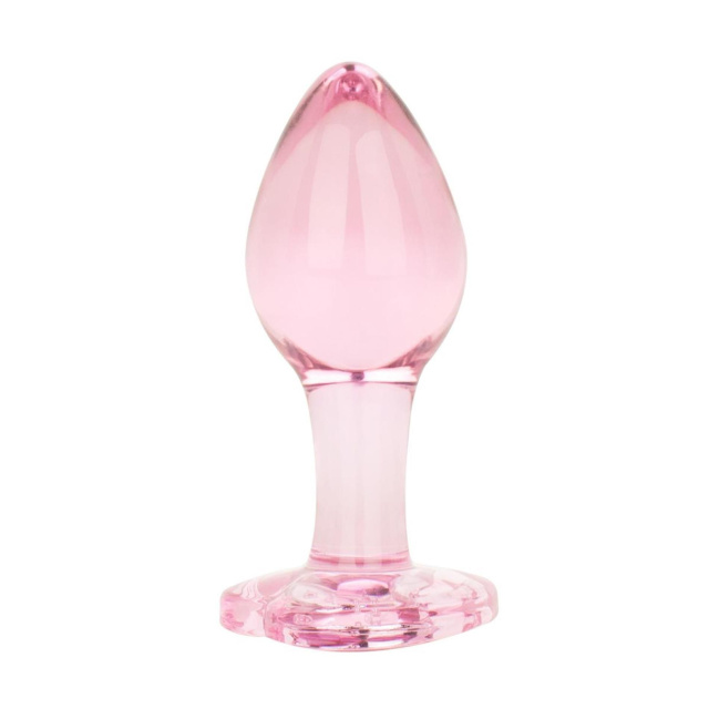 Easytoys Anal Plug Glass - Korek analny, Różowy, 8.3 cm, M