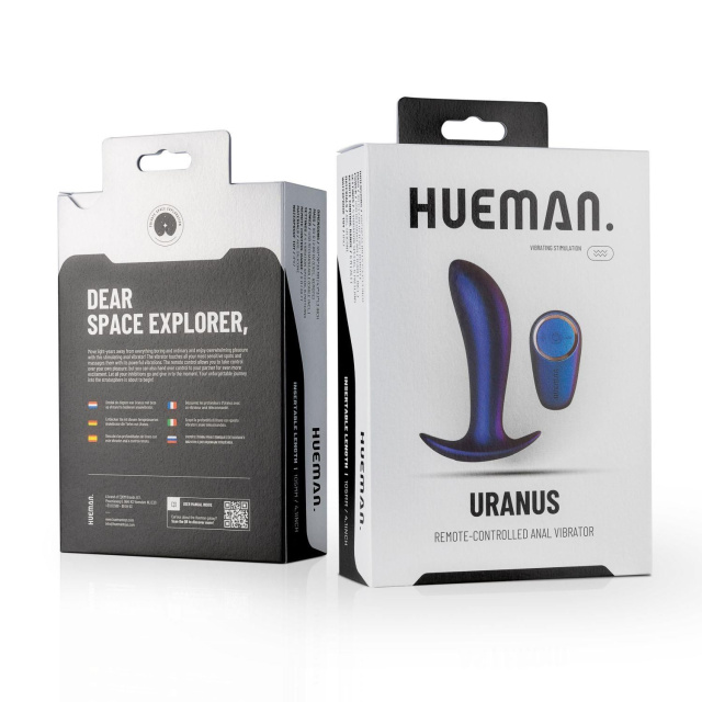 Hueman Uranus Remote-Controlled - Korek analny, Fioletowy, 12 cm