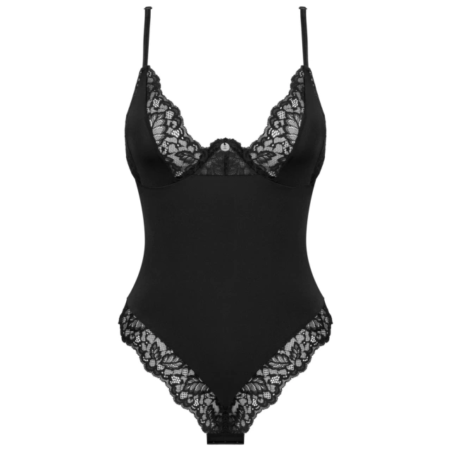 Еротичний боді Obsessive Bellastia, XL/2XL (чорний)