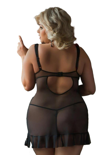 Сексуальний комплект SoftLine Collection Bianca, 4XL (чорний)
