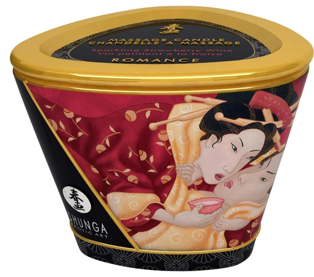 Масажна свічка Shunga Massage Candle полуниця, 170 мл