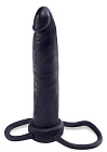 Насадка на пенис Fetish Fantasy Double Trouble, 15 см (черный)