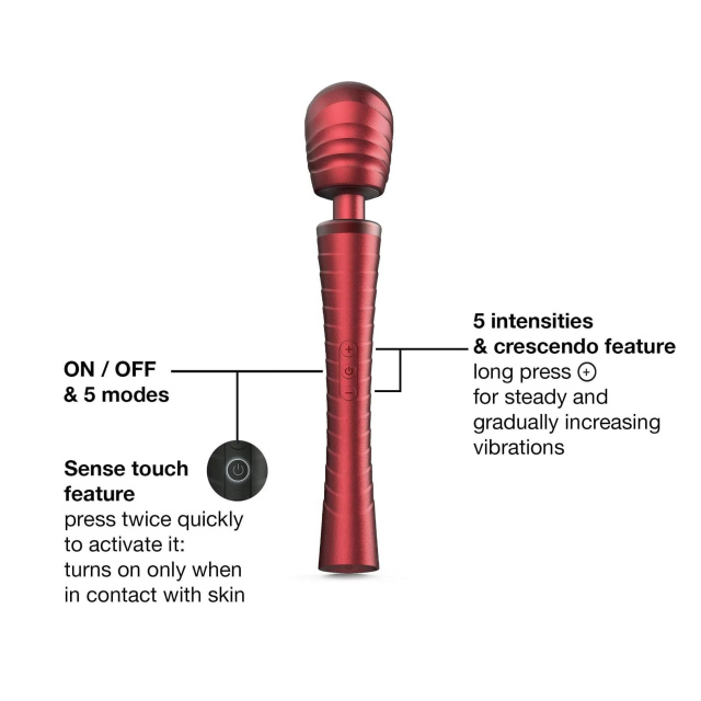 Вібромасажер Dorcel Man.wand Edgy, 30 см (червоний)