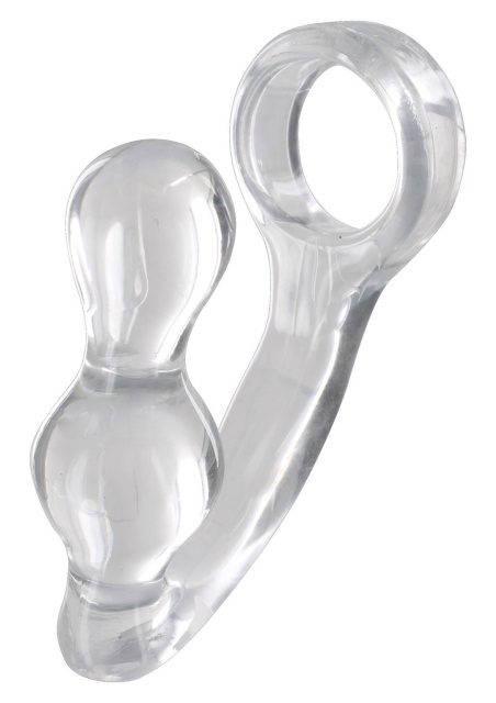 TOYJOY Power Plug & Penisring - Korek analny z pierścieniem erekcyjnym, Przezroczysty, 11, 5 cm