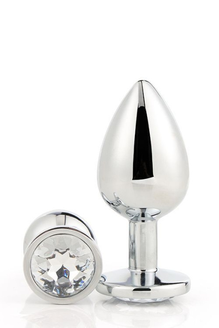 Dream Toys Gleaming Love Silver Plug Medium - Korek analny, Srebro, 8, 3 cm