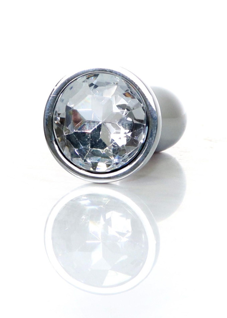 B - Series HeavyFun Jewellery Silver Plug Clear S - Korek analny, Przezroczysty, 7.7 cm, S