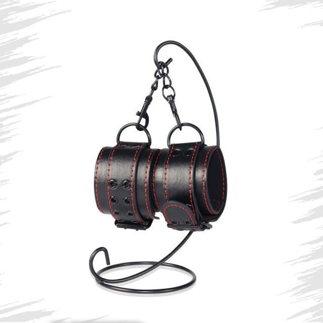Lovetoy Bondage Fetish Pleasure Handcuffs - Kajdanki, Czarny, 23 cm