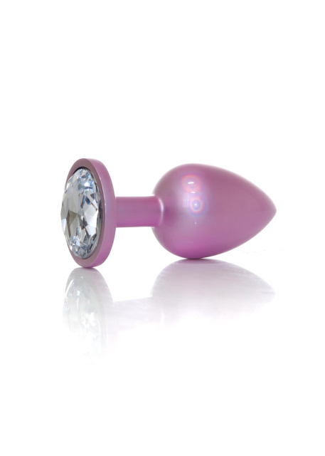 B - Series HeavyFun Jewellery Pearl Pink Plug - Korek analny, Przezroczysty, 8 cm, M