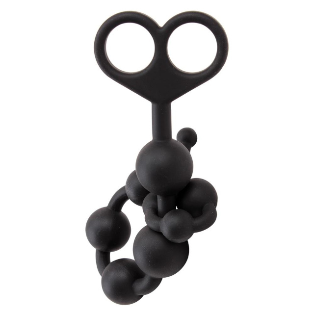 Black Mont Boyfriend Beads - Łańcuszek analny, Czarny, 34 cm