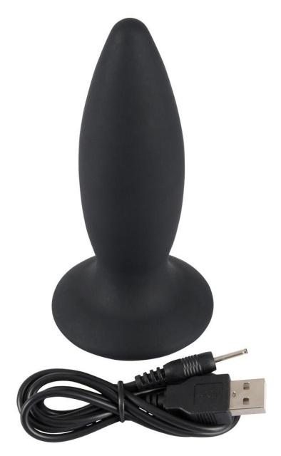 Black Velvets Rechargeable Plug M - Korek analny, Czarny, 12, 5 cm