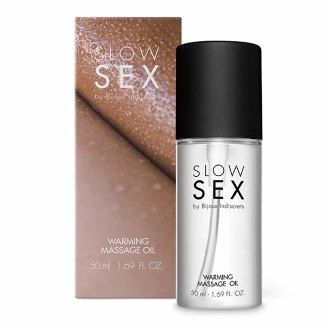 Bijoux Indiscrets Slow Sex - Rozgrzewający olejek do masażu, Przezroczysty, Kokos, 50 ml