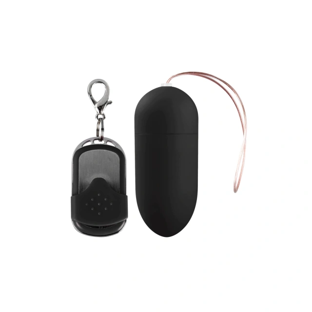 ShotsToys Remote Vibrating Egg - Wibrujące jajko, Czarny, 8 cm