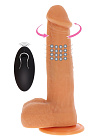 Вібратор Get Real Naked Rotating Beads & Vibrating Dildo 8.5, 16 см (тілесний)