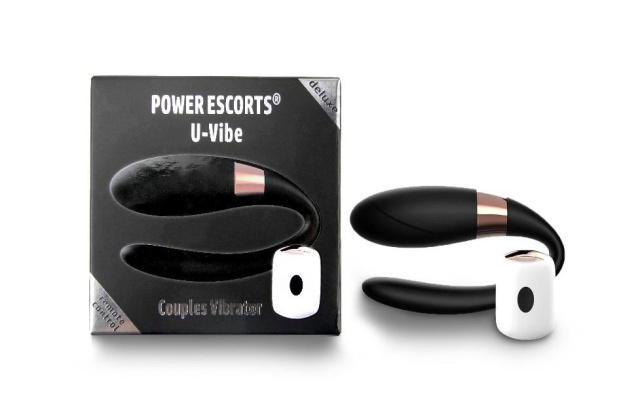 Power Escorts U-Vibe - Wibrator dla par, Czarny, 10 cm
