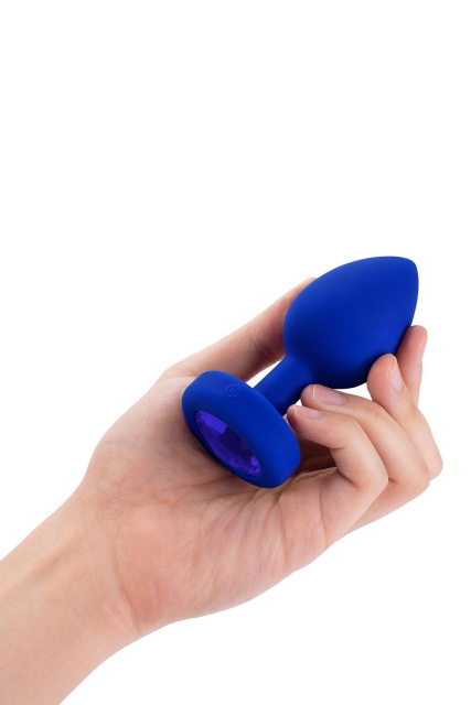 B-Vibe Vibrating Jewel Plug L/XL - Korek analny, Niebieski, 11.1 cm, L/XL