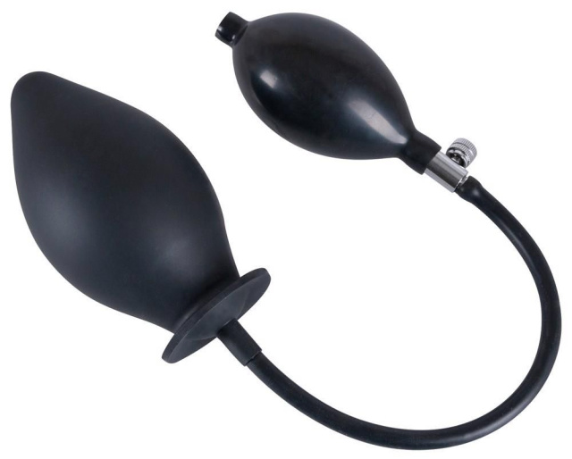 Анальна пробка True Black Inflatable Anal Plug, 11,5 см (чорний)