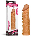 Насадка на пеніс Pleasure X-Tender Penis Sleeve Flesh Add 2, 19.5 см (коричневий)
