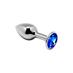 Alive Mini Metal Butt Plug M - Korek analny, Niebieski, 8 cm, M