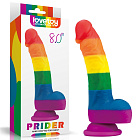 Фаллоимитатор LoveToy Prider Dildo 8", 20.5 см (радужный)
