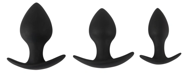 Black Velvets Anal Trainer Set - Zestaw korków analnych, Czarny, 10 cm
