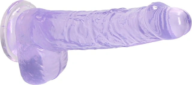Фаллоимитатор RealRock Crystal Clear Dildo Realistic, 17 см (фиолетовый)