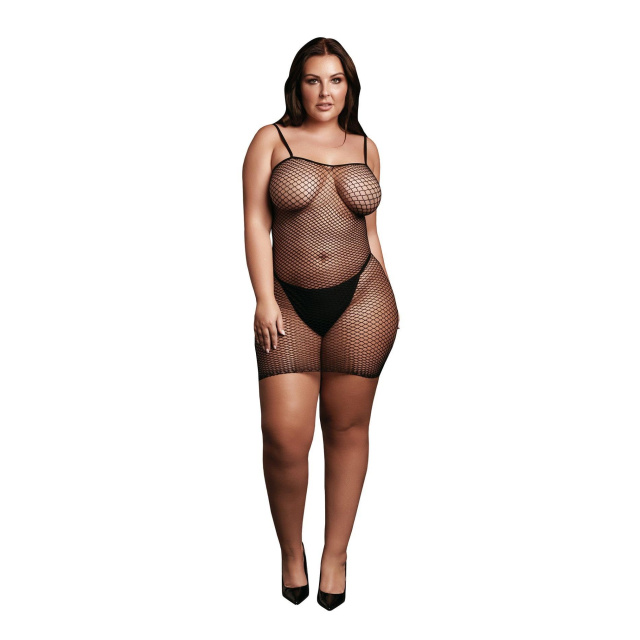 Мини-платье Le Désir With Fishnet Structure, Plus Size (черный)