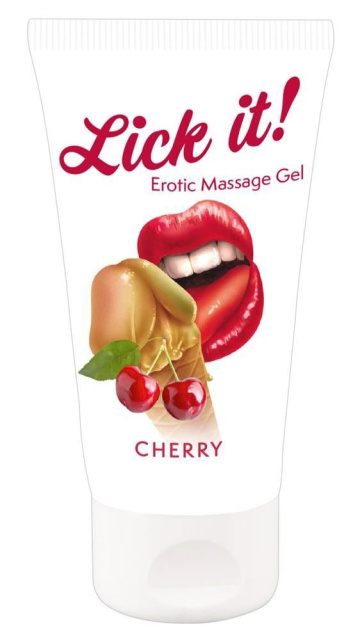 Масажний гель-лубрикант на водній основі Lick It! вишня, 50 мл