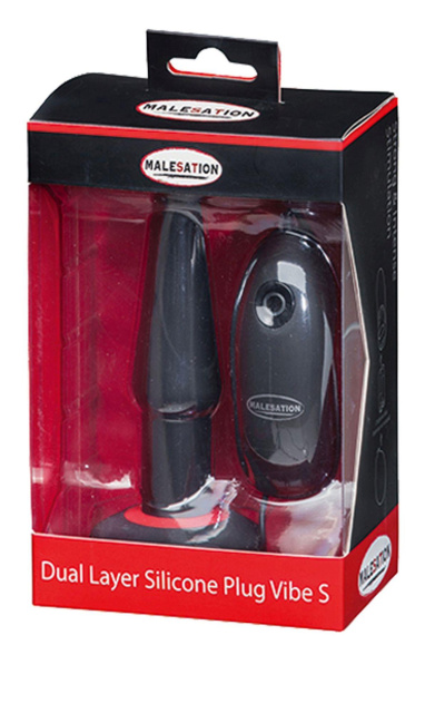Malesation Dual Layer Silicone Plug Vibe - Korek analny, Czarny, 14 cm