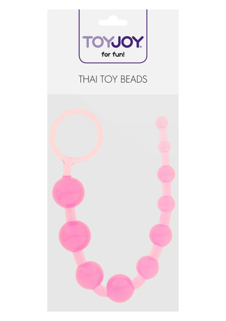 TOYJOY Thai Toy Beads - Łańcuszek analny, Różowy, 25 cm