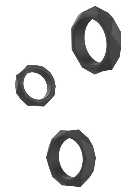 Набор эрекционных колец Hidden Desire Heavy C-Ring Set, 3 шт (черный)