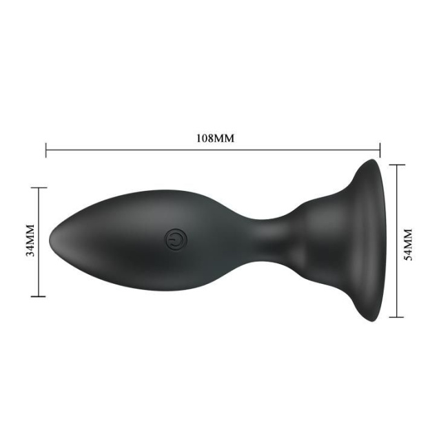 Pretty Love Push Over To Trigger - Korek analny, Czarny, 10, 8 cm