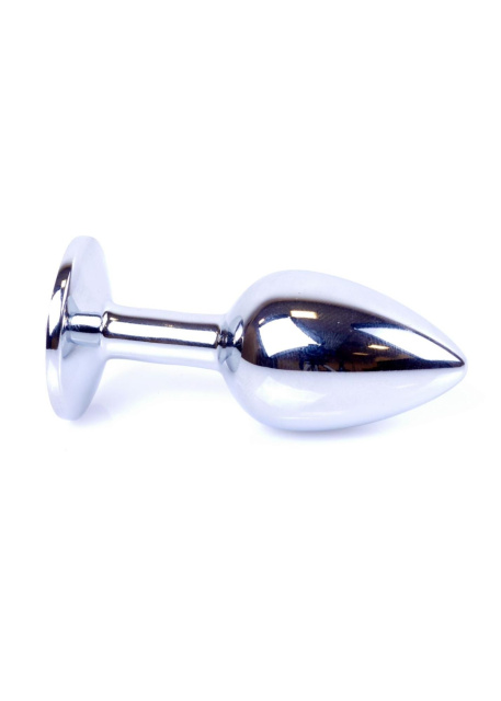 Анальна пробка з кристалом B - Series HeavyFun Plug-Jewellery Silver, 7 см (блакитний)