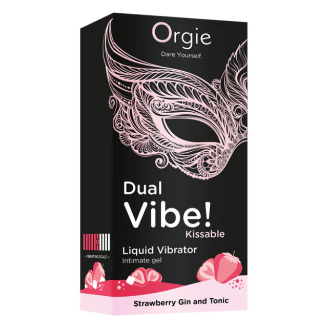Рідкий вібратор Orgie Dual Vibe! Liquid Vibrator Strawberry Gin and Tonic, 15 мл