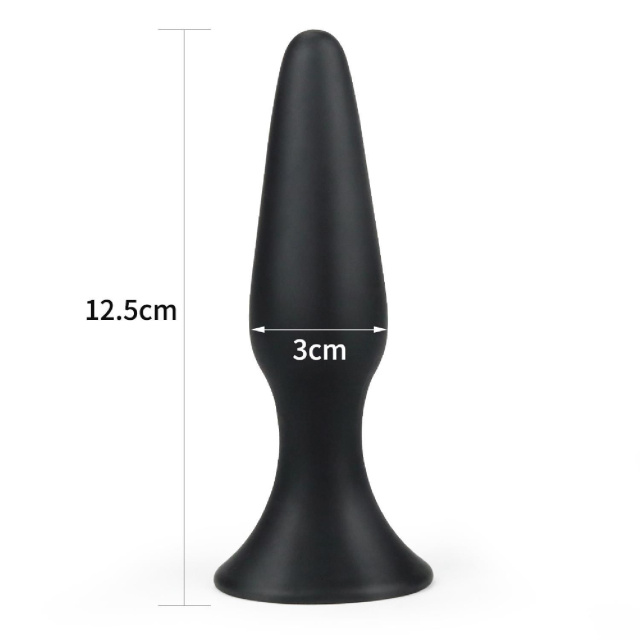 Korek analny LoveToy Lure Me Large, 12,5 cm (czarny)