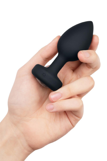 B-Vibe Vibrating Jewel Plug - Korek analny, Czarny, 10.5 cm, M/L