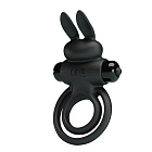 Виброкольцо Pretty Love Vibro Penis Ring Bunny III, 9,7 см (черный)