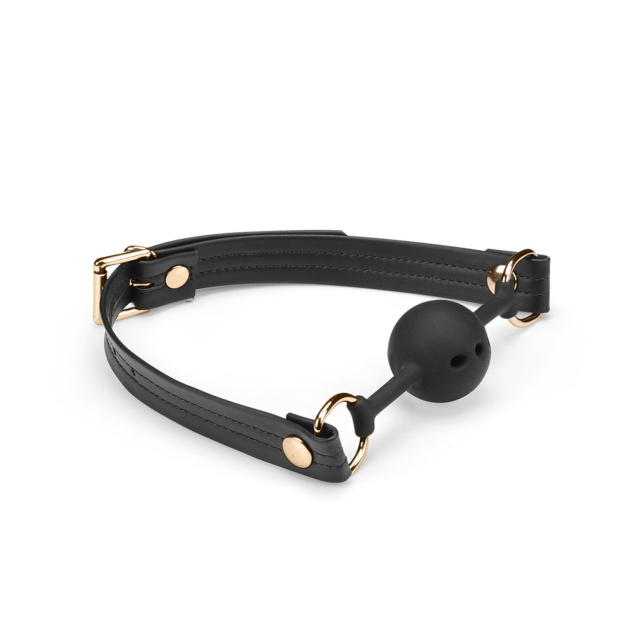 Liebe Seele Organosilicon Ball Gag - Knebel z kulką, Czarny, 60 cm