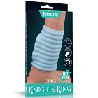Насадка на пенис с вибрацией Knights Ring Vibrating Wave, 10 см (голубой)