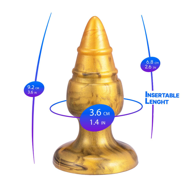 Silexd Goldy Plug - Korek analny, Złoto, 9.2 cm, M