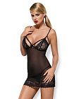 Комплект эротический Obsessive Wonderia chemise, S/M (черный)