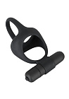 Виброкольцо Black Velvets Cock & Ball Ring, 7 см (черный)