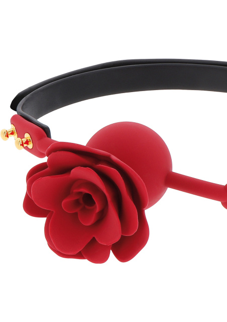 Taboom Wild Roses Ball Gag - Knebel z kulką, Czarny, 65 cm