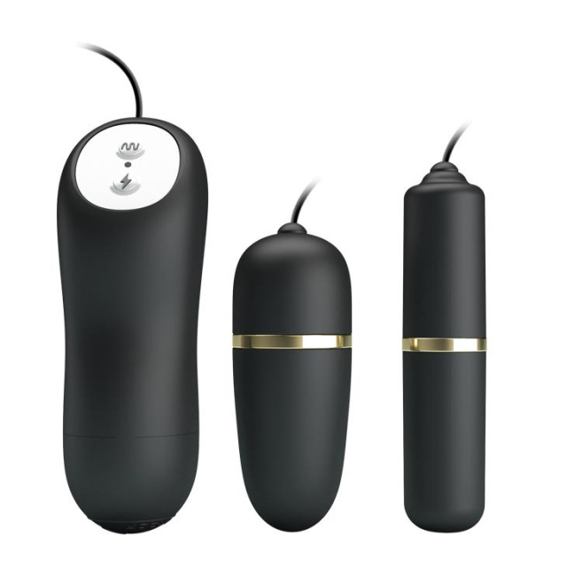 Набір іграшок Pretty Love Double Vibro Bullet, 2 шт (чорний)