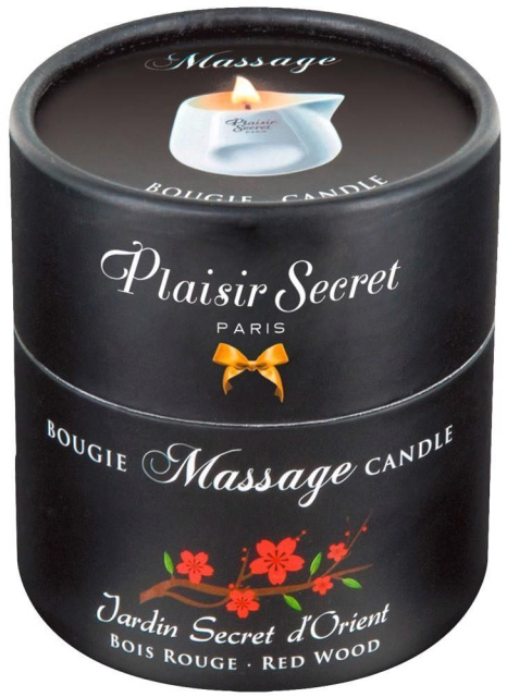 Масажна свічка Plaisirs Secrets Red Wood, 80 мл