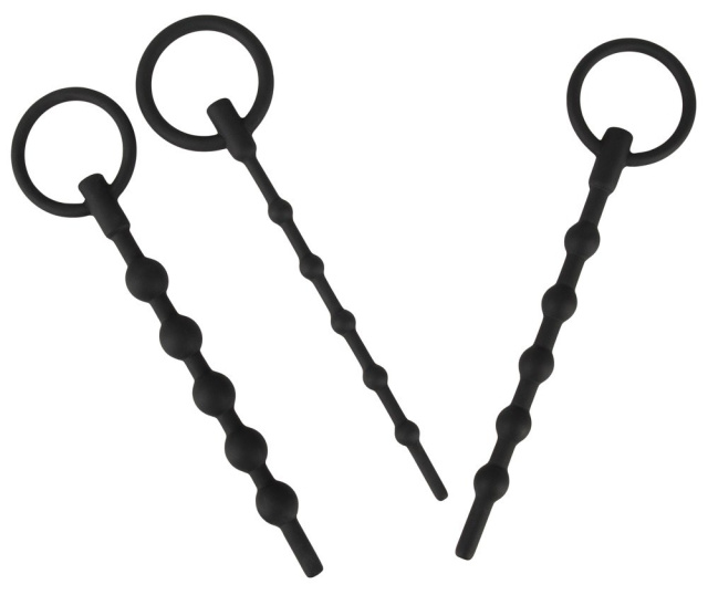 Penisplug Training Set - Stymulator cewki moczowej, Czarny, 16 cm