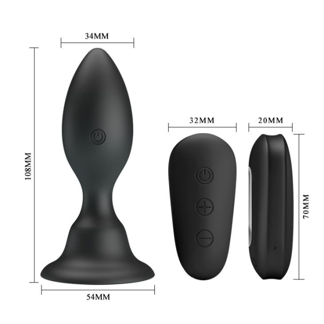 Mr. Play Vibrating Anal Plug - Korek analny, Czarny, 10.8 cm