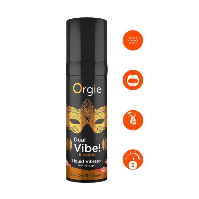 Рідкий вібратор Orgie DUAL VIBE! секс на пляжі, 15 мл