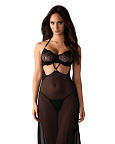 Комплект білизни Obsessive Iliosa, S/M (чорний)