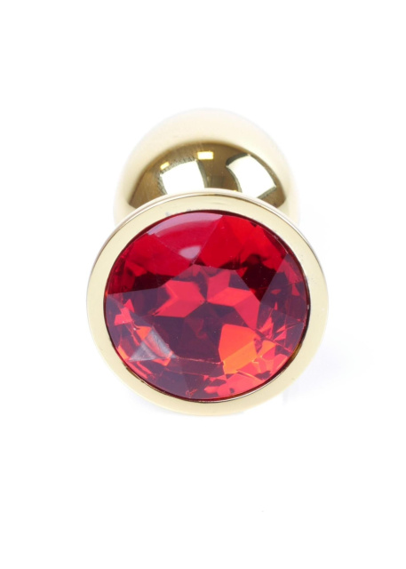 Металева анальна пробка з кристалом Boss Jewellery, 7 см (червоний)