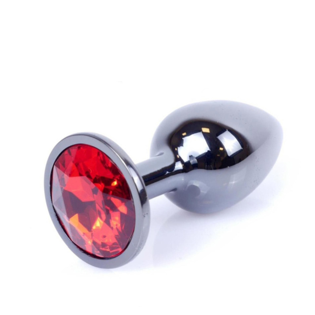 MyLove Jewellery Dark Silver Plug - Korek analny, Czerwony, 7 cm